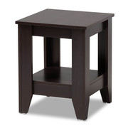 Baxton Studio Audra Dark Brown Finished Wood End Table 159-9867
